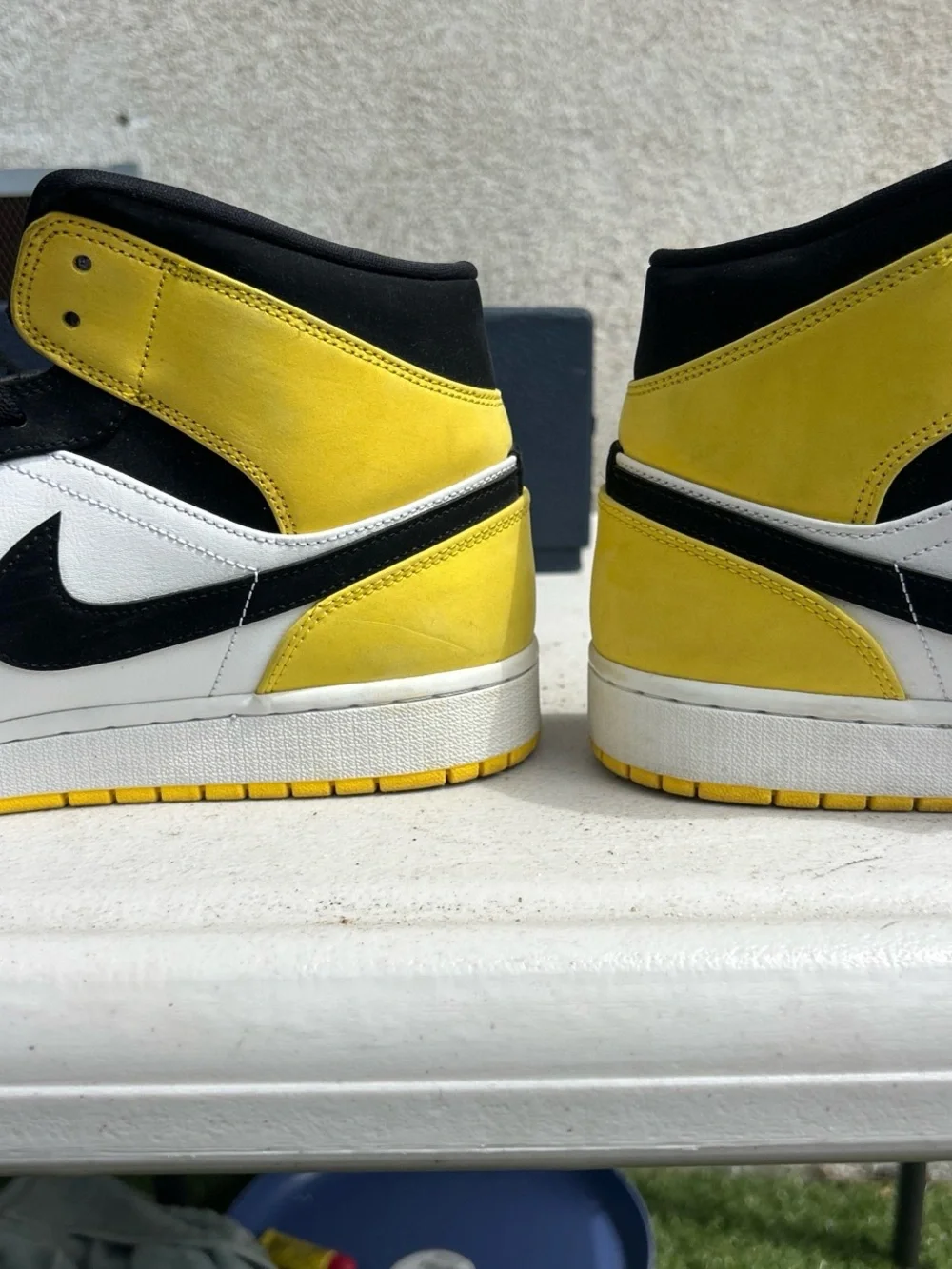 Jordan Air Jordan 1 Mid Black White Yellow Sneakers